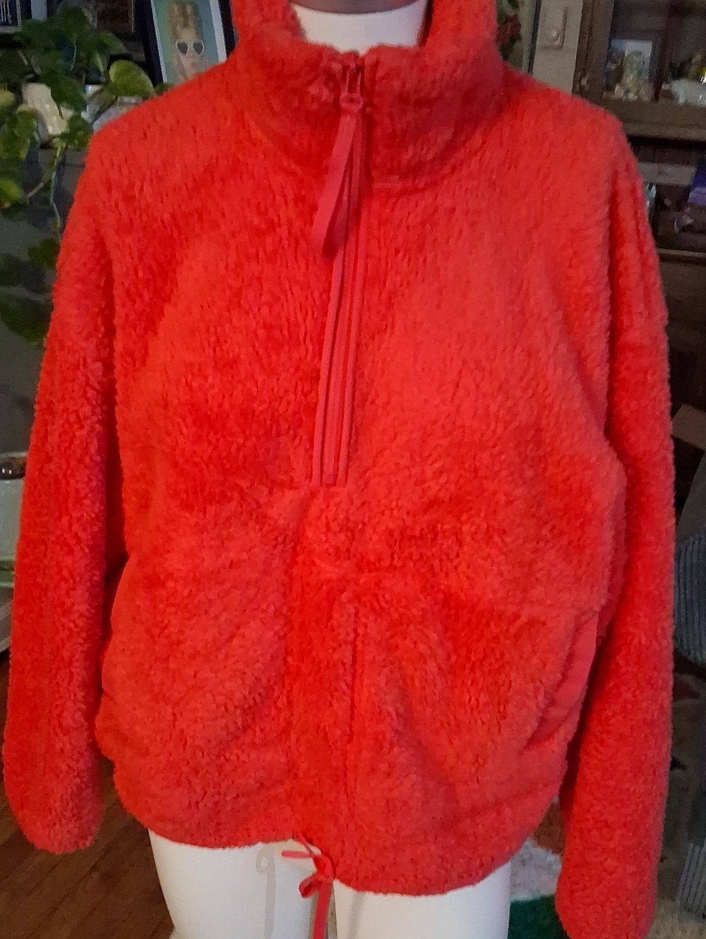 all in motion Bright Red Sherpa 1/4 Zip Jacket